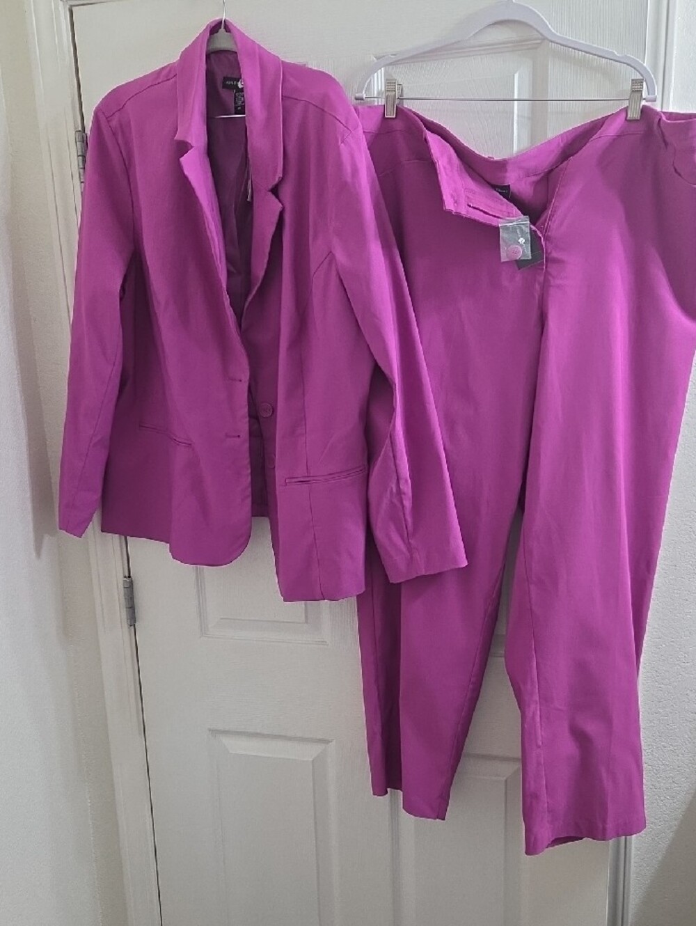 Vivid Violet Women's Blazer and Pants Suit - Picture 2 of 8